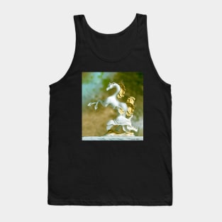 Arabian Horse and Afghan Hound. Gold and porcelain Tank Top